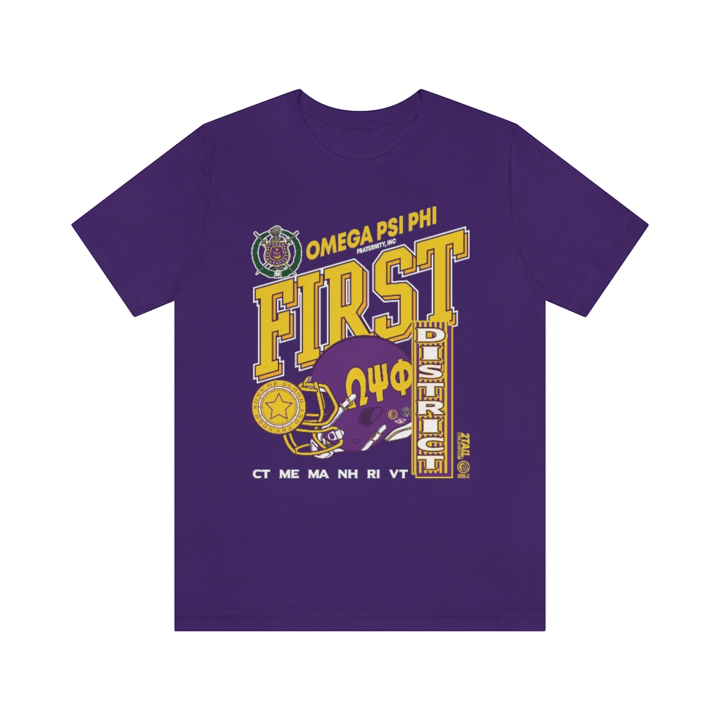 Omega Psi Phi Number 1 District Unisex Jersey Short Sleeve Tee