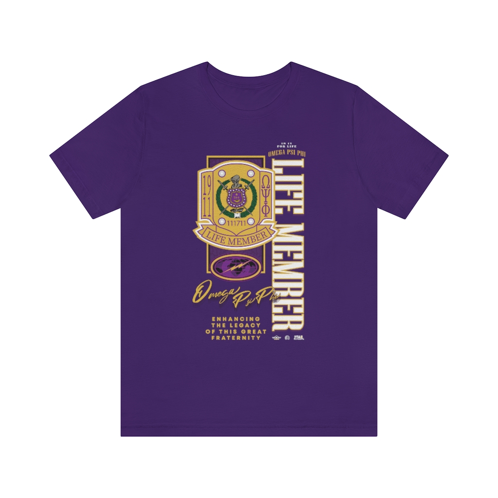 Omega Psi Phi Life Memeber Unisex Jersey Short Sleeve Tee